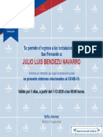 Certificate for JULIO LUIS BENDEZU NAVARRO for _CUESTIONARIO DE TRIAJE POR ..._.pdf