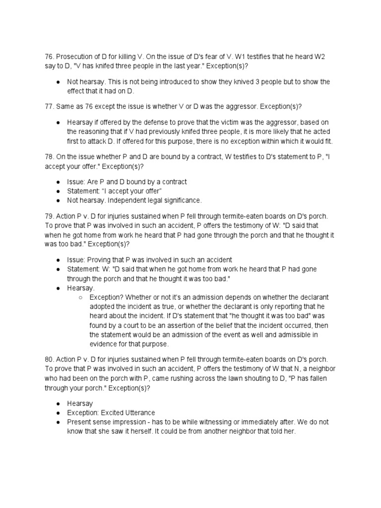 McNaughton Hearsay Exam With Answers PDF Federal Rules Of Evidence