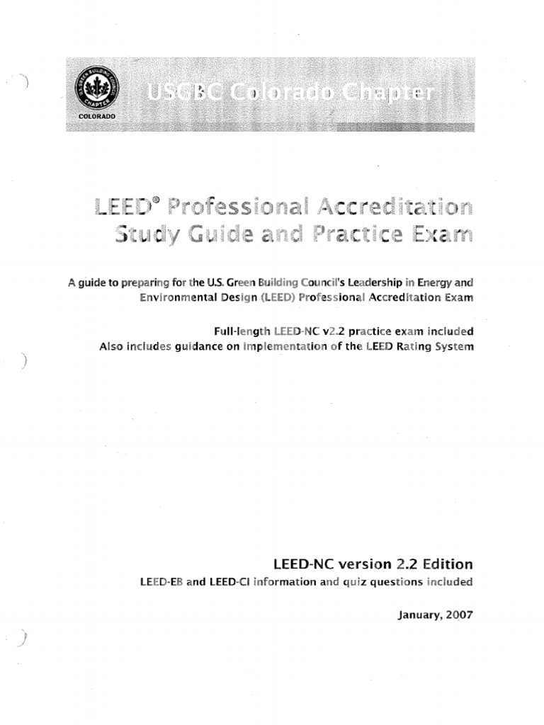 USGBC Colorado Chapter LEED Professional Accreditation Study Guide and ...