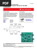 Analog, Active Crossover Circuit For Two-Way Loudspeakers: TI Precision Designs: Verified Design