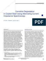 Evaluation of Corrosive Degradation in Coated Steel Using Alternating Current Impedance Spectros