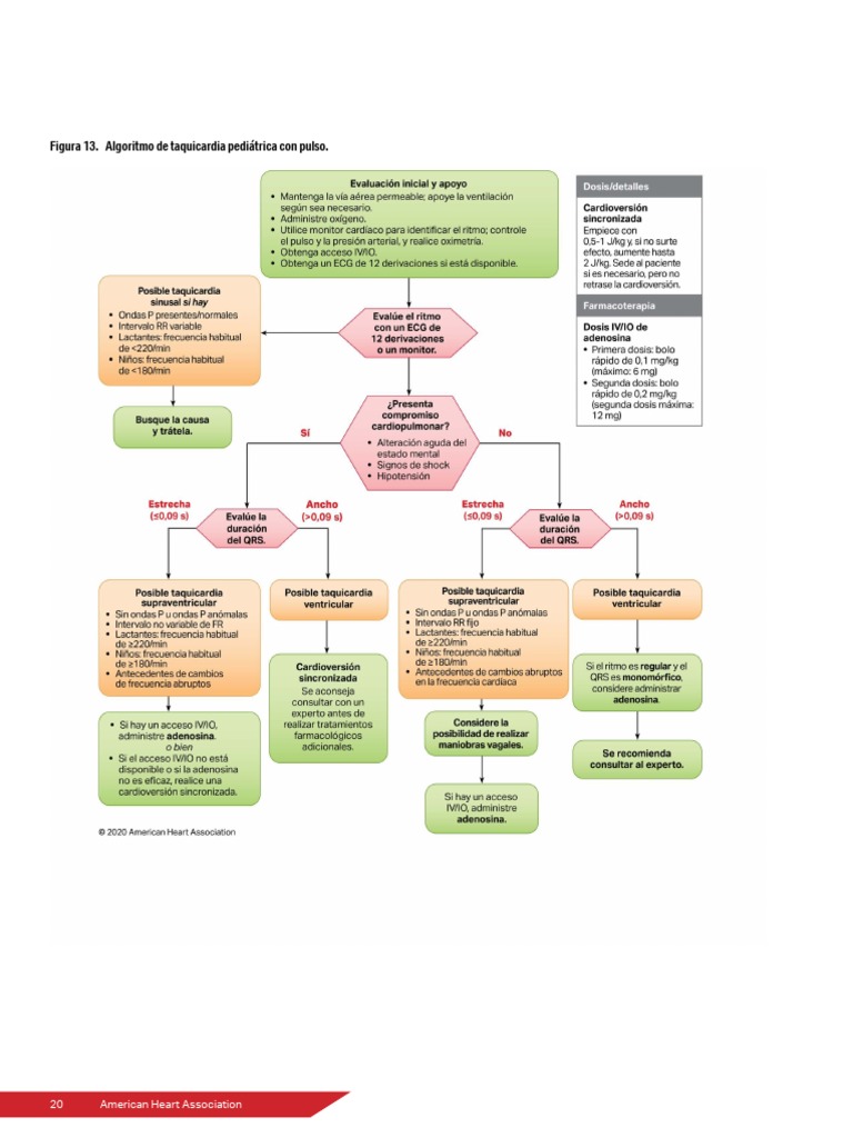 Algoritmo de Taquicardia Pediatrica Con Pulso | PDF