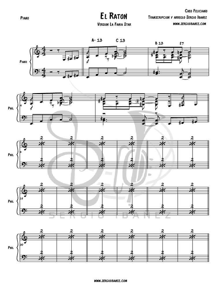 El Raton Cheo Feliciano Original Piano | PDF