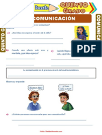 Proceso de La Comunicación para Quinto Grado de Primaria