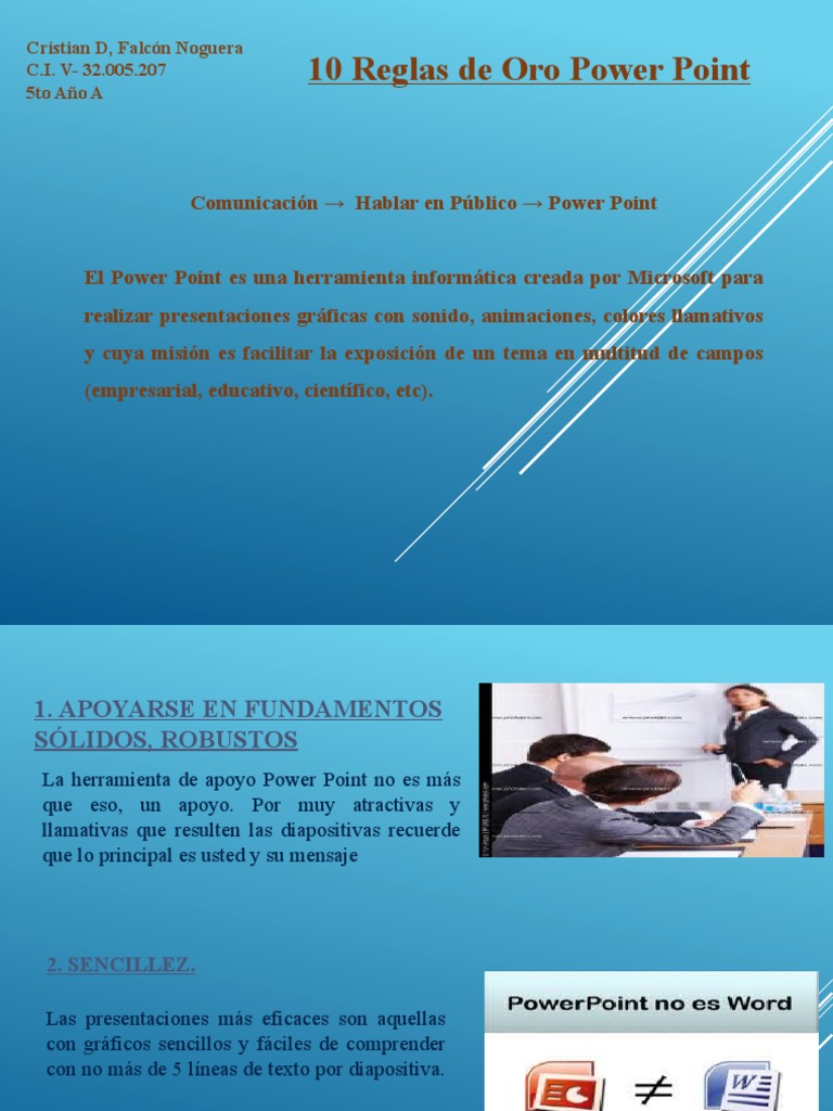 10 Reglas de Oro para Crear Presentaciones Efectivas con PowerPoint ...