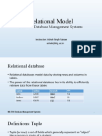 Relational Model: MA 518: Database Management Systems
