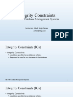 Integrity Constraints: MA 518: Database Management Systems