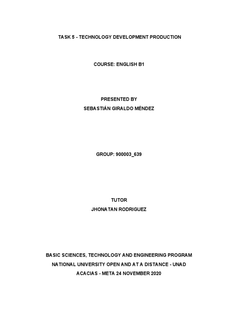 Technology Development Production Overview | PDF