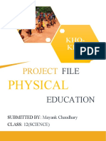 Cover Page Physical Education of Kho Kho