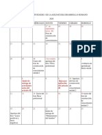 Calendario de Actividades-Unidad 1 Desarrollo Humano