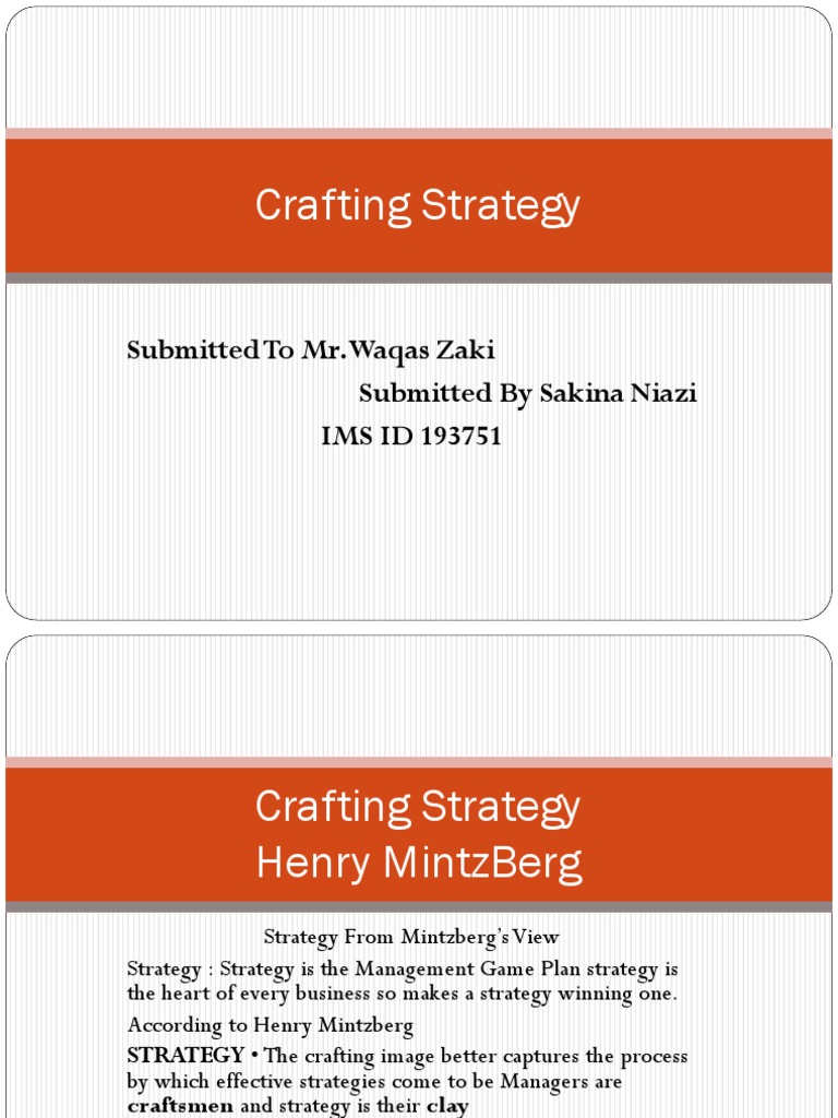 Mintzberg's Crafting Strategy Insights | PDF | Strategic Management ...