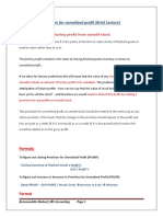 Provision For Unrealized Profit (Brief Lecture) : Formula