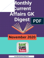 Monthly Current Affairs GK Digest November 2020