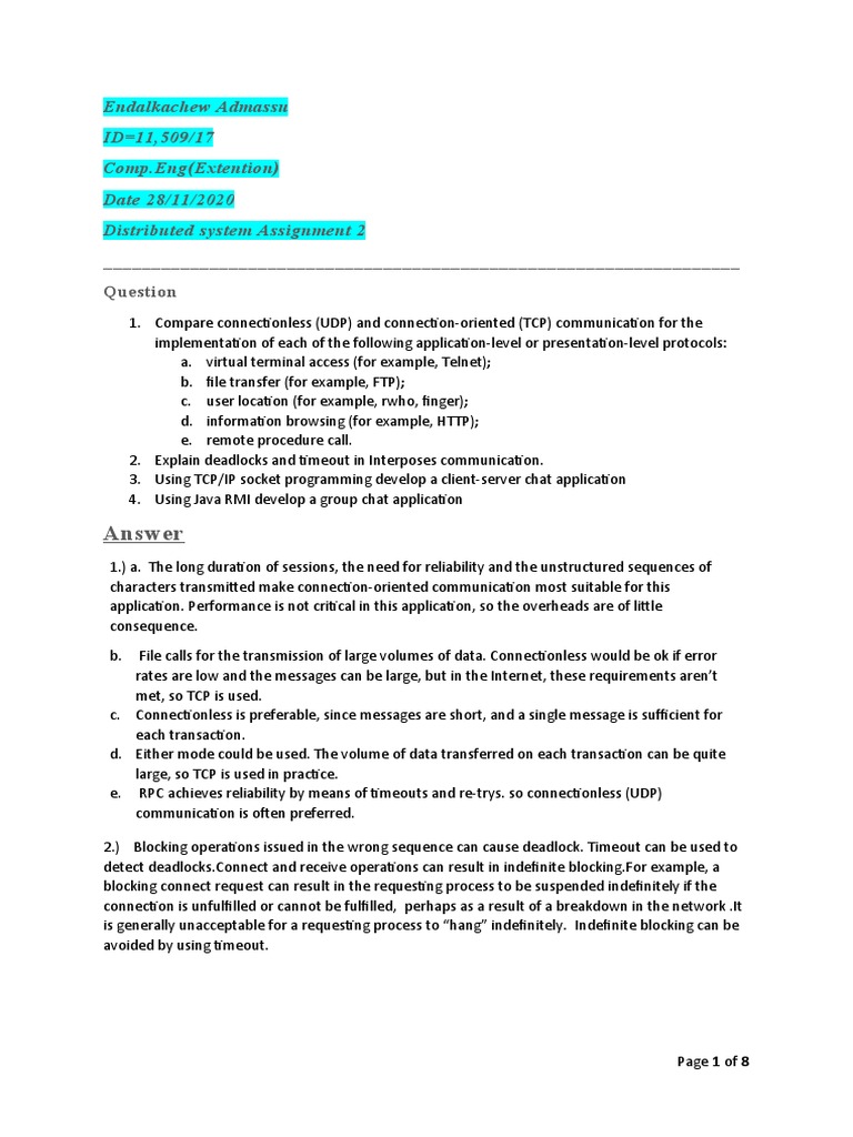 DS Assignment - 2 | PDF | Transmission Control Protocol | Network Socket