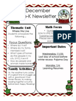 Pre K Dec Newsletter