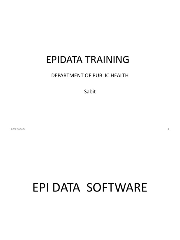 Epidata Training: Department of Public Health Sabit | PDF | Computer ...