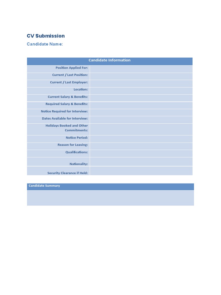 A Concise CV for the Role of [Position Applied For] Including Relevant ...