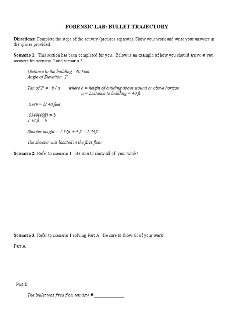 Bullet Trajectory Calculation Guide | PDF
