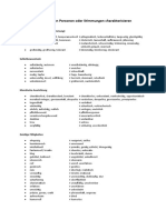 Adjektivsammlung Zur Charakterisierung