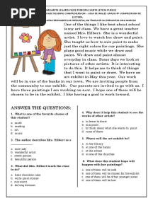 Guia de Ingles No 6 Grado 8 Simple Present Tense Reading Comprehension