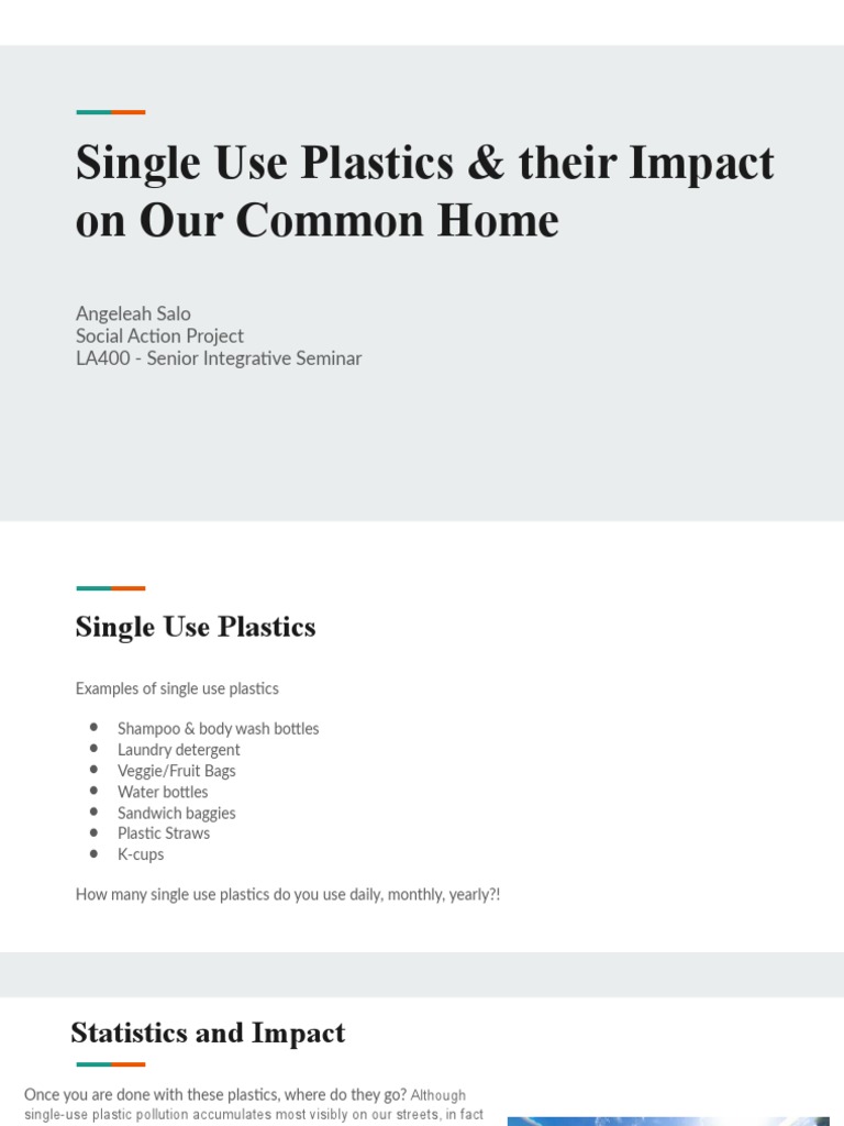 Impact of Single Use Plastics | PDF | Grocery Store | Economy And The ...