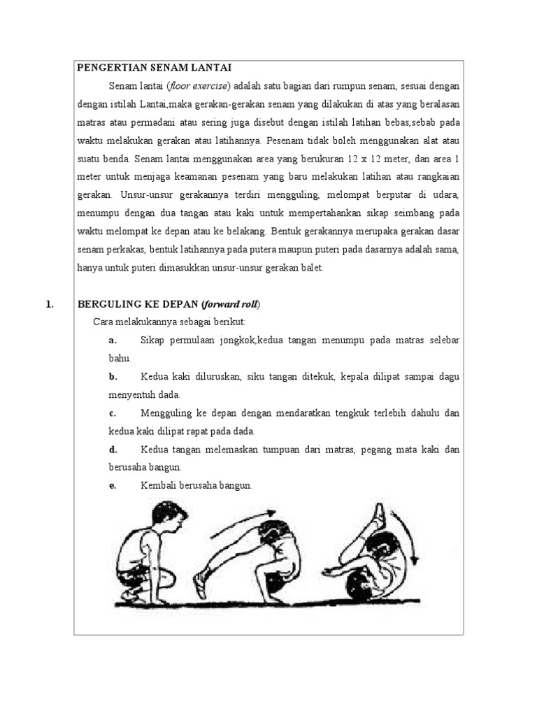  PENGERTIAN SENAM LANTAI 