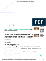 Aula Ao Vivo - Exercícios de Revisão Dos Temas Trabalhados