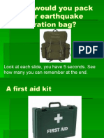 What Would You Pack in Your Earthquake Preparation Bag?