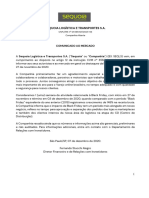 Sequoia Logística E Transportes S.A.: Comunicado Ao Mercado