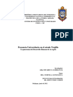 Presencia Universitaria en El Estado Trujillo Un Panorama Del Desarrollo Humano de La Región Por e Zambrano PDF