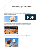 4 Pasos Basicos para Jugar Baloncesto. (Texto Instructivo)