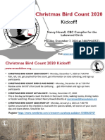 Christmas Bird Count-Lakewood Circle 2020 Kickoff December 7, 2020