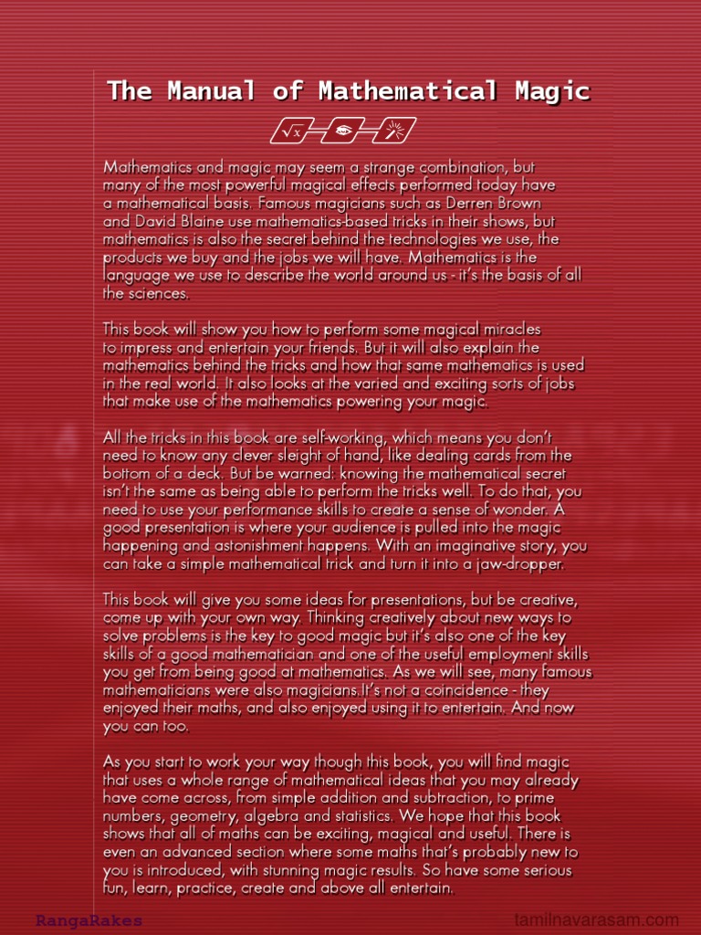 Mathematical Magic Tricks Guide | PDF | Magic (Illusion) | Numbers