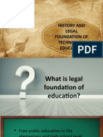 History and Legal Foundation of Technology Education