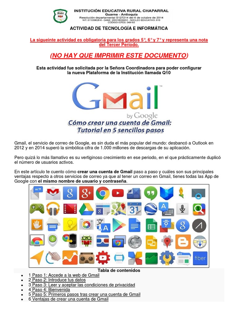 Tutorial Correo en Gmail 4°, 5°, 6° y 7° | PDF | Gmail | Contraseña