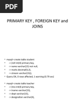 Primary Key and Foreign Key