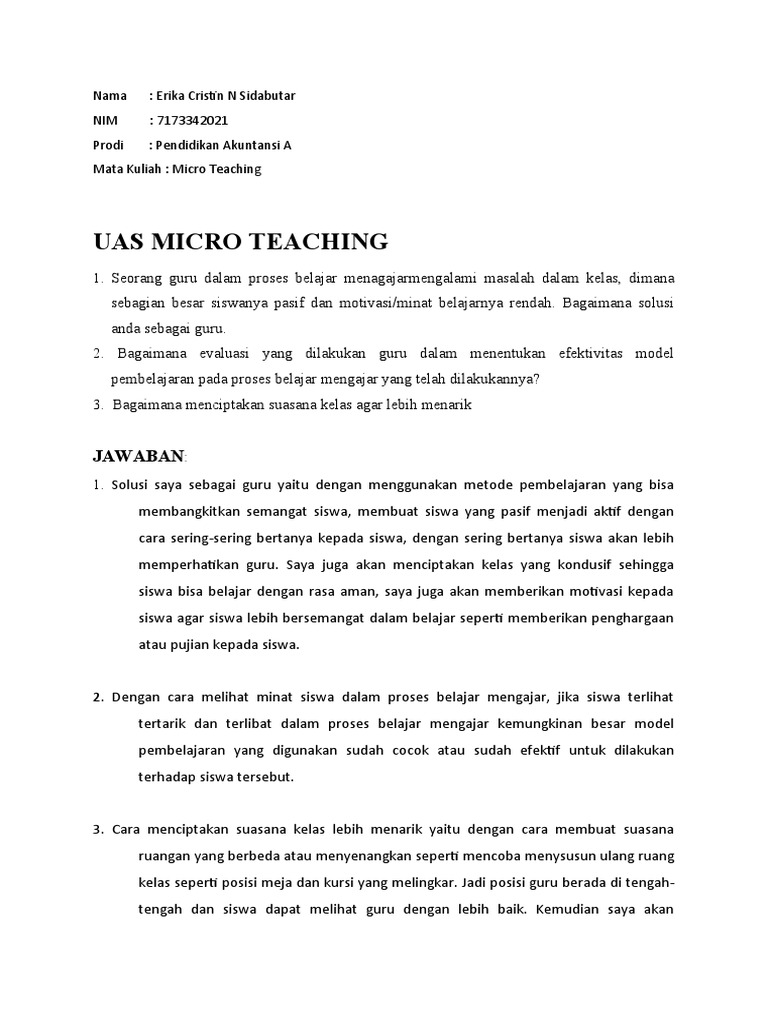 Uas Micro Teaching Pdf