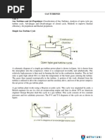 Gas Turbines Unit 3: Gas Turbines and Jet Propulsion: Classification of Gas Turbines, Analysis of Open Cycle Gas