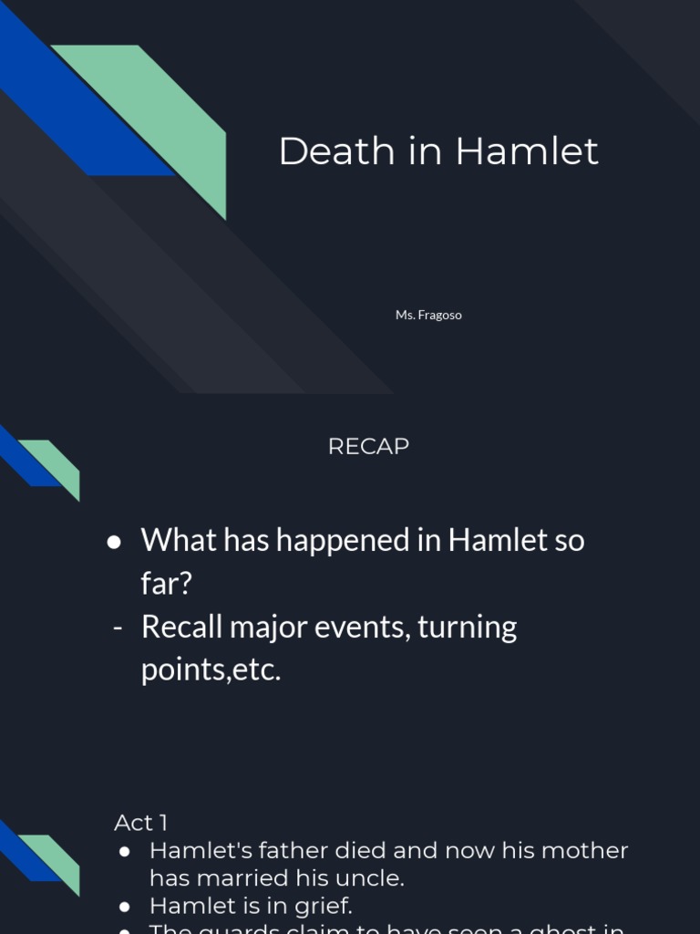 Death in Hamlet PDF Hamlet Plays