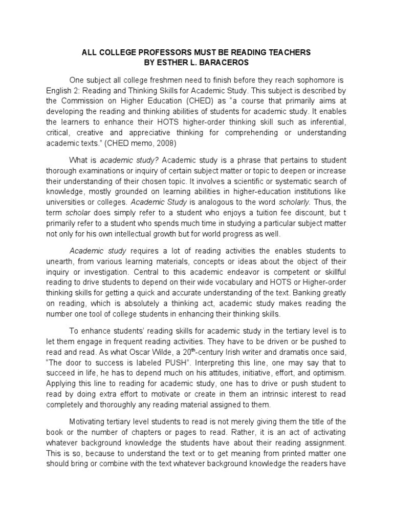 Enhancing College Reading Skills | PDF | Schema (Psychology) | Reading ...