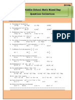 Middle School Math Mixed Bag Question Collection