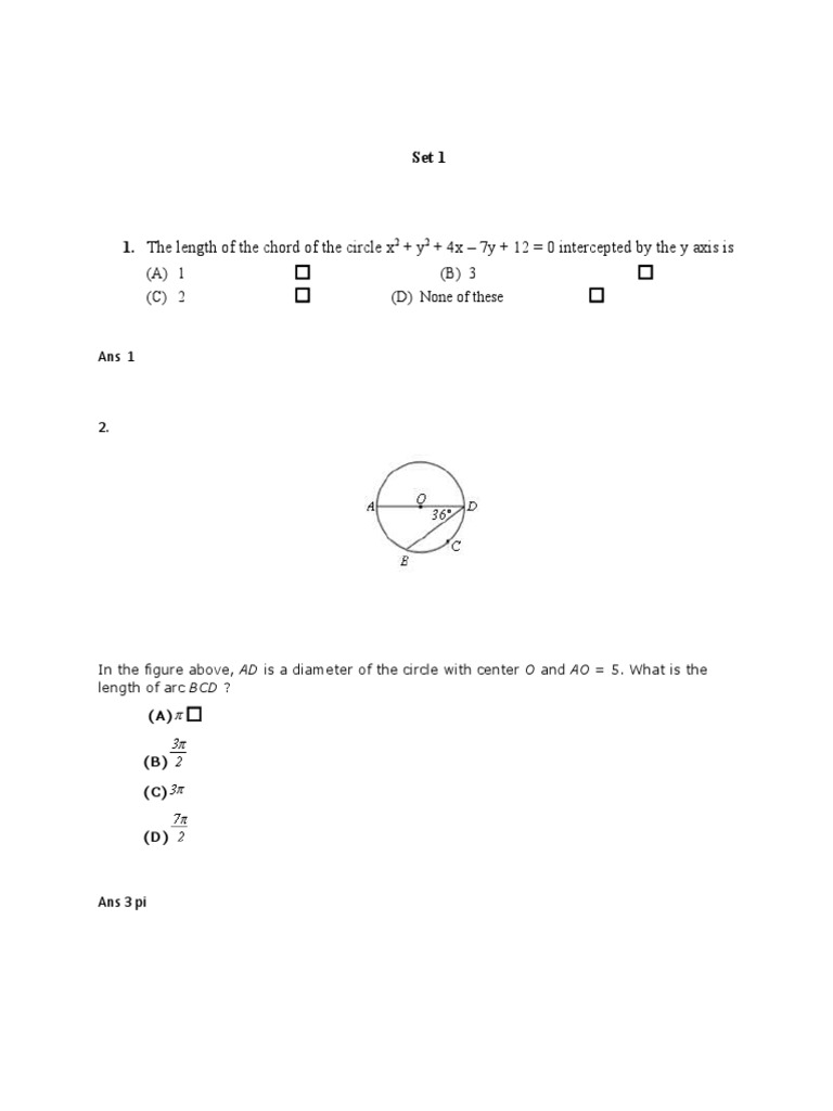 Maths Q & Ans | PDF | Circle | Euclidean Plane Geometry