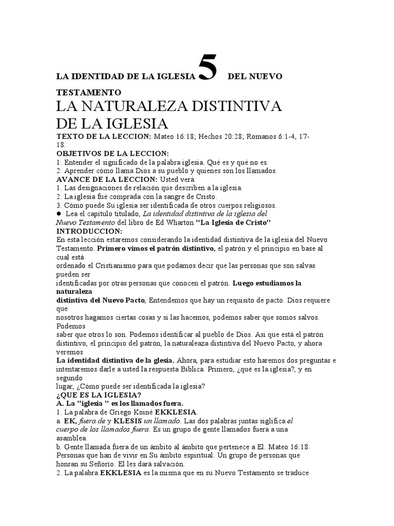 Identidad Distintiva de la Iglesia | PDF | Cristo (título) | Bautismo