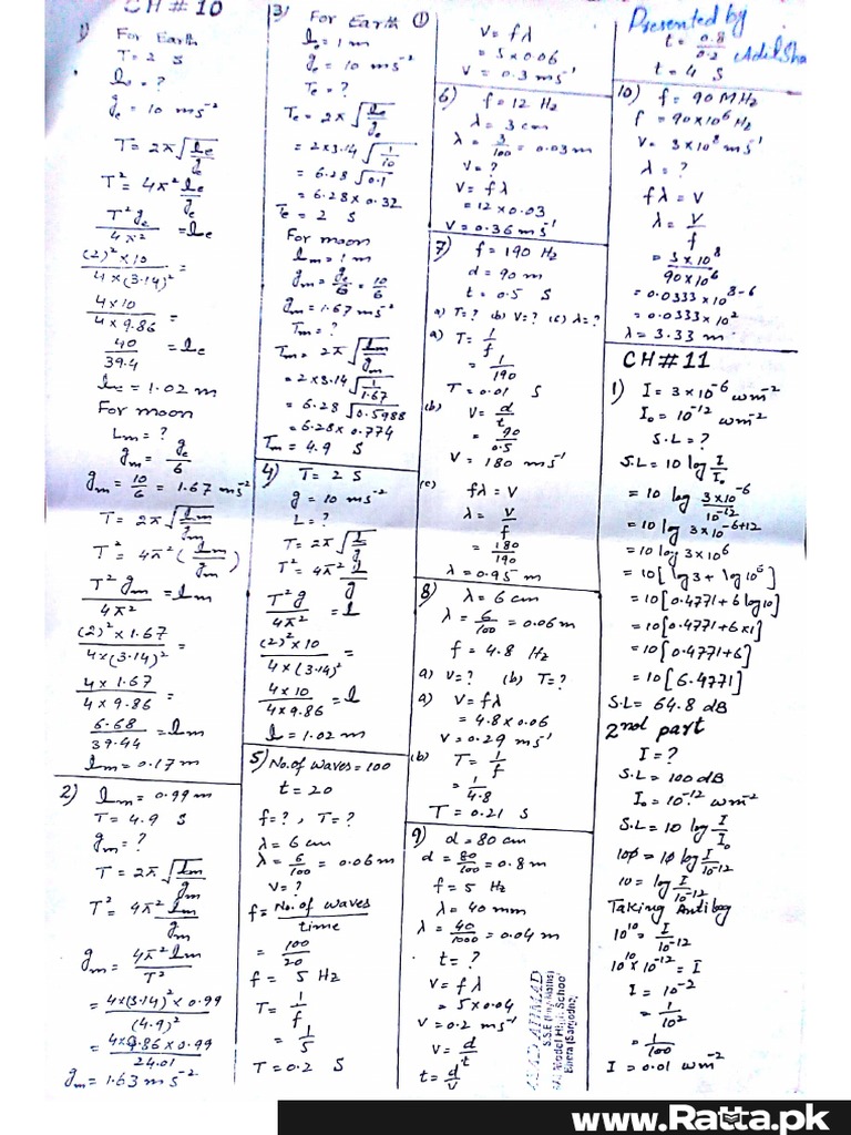 10th Physics Chapter Wise Numericles PDF | PDF