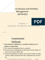Investment Decision and Portfolio Management (ACFN 632)