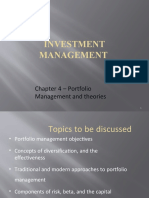 Investment Management: Chapter 4 - Portfolio Management and Theories