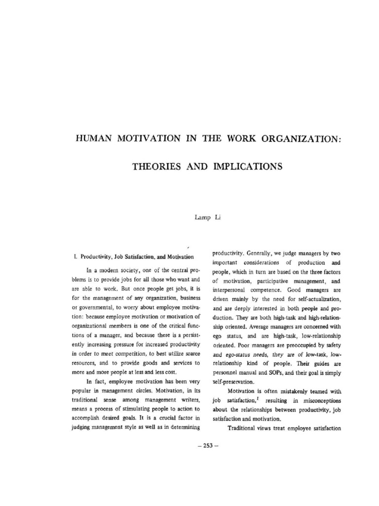 Human Motivation in The Workplace | PDF | Motivation | Motivational