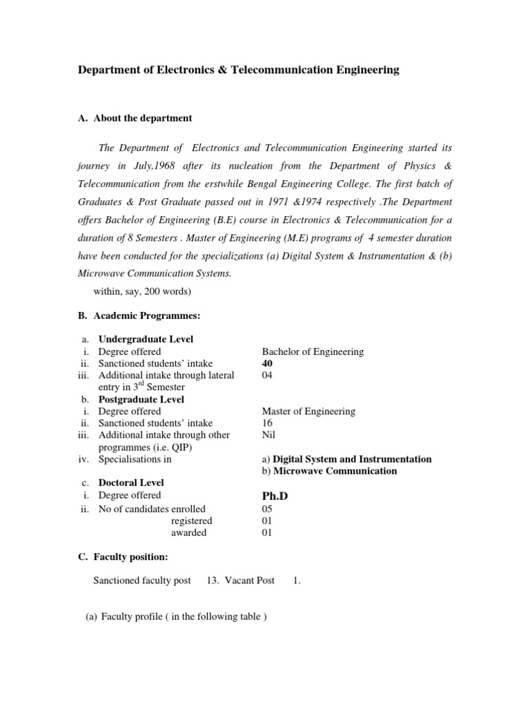 Electronics & Telecommunication Engineering Overview | PDF ...