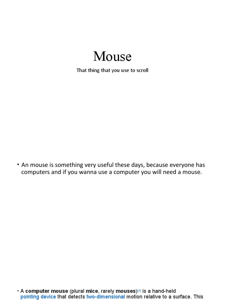 Parts of a Computer Mouse Explained | PDF | Computers | Technology ...