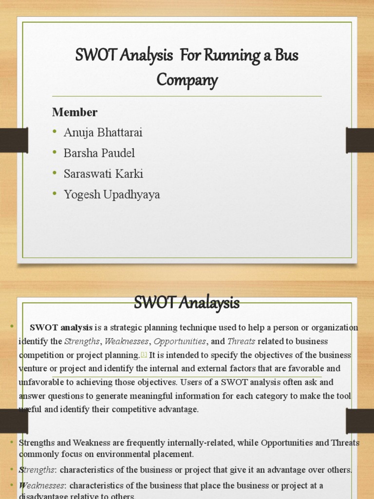 SWOT Analysis for Bus Company Strategy | PDF | Business